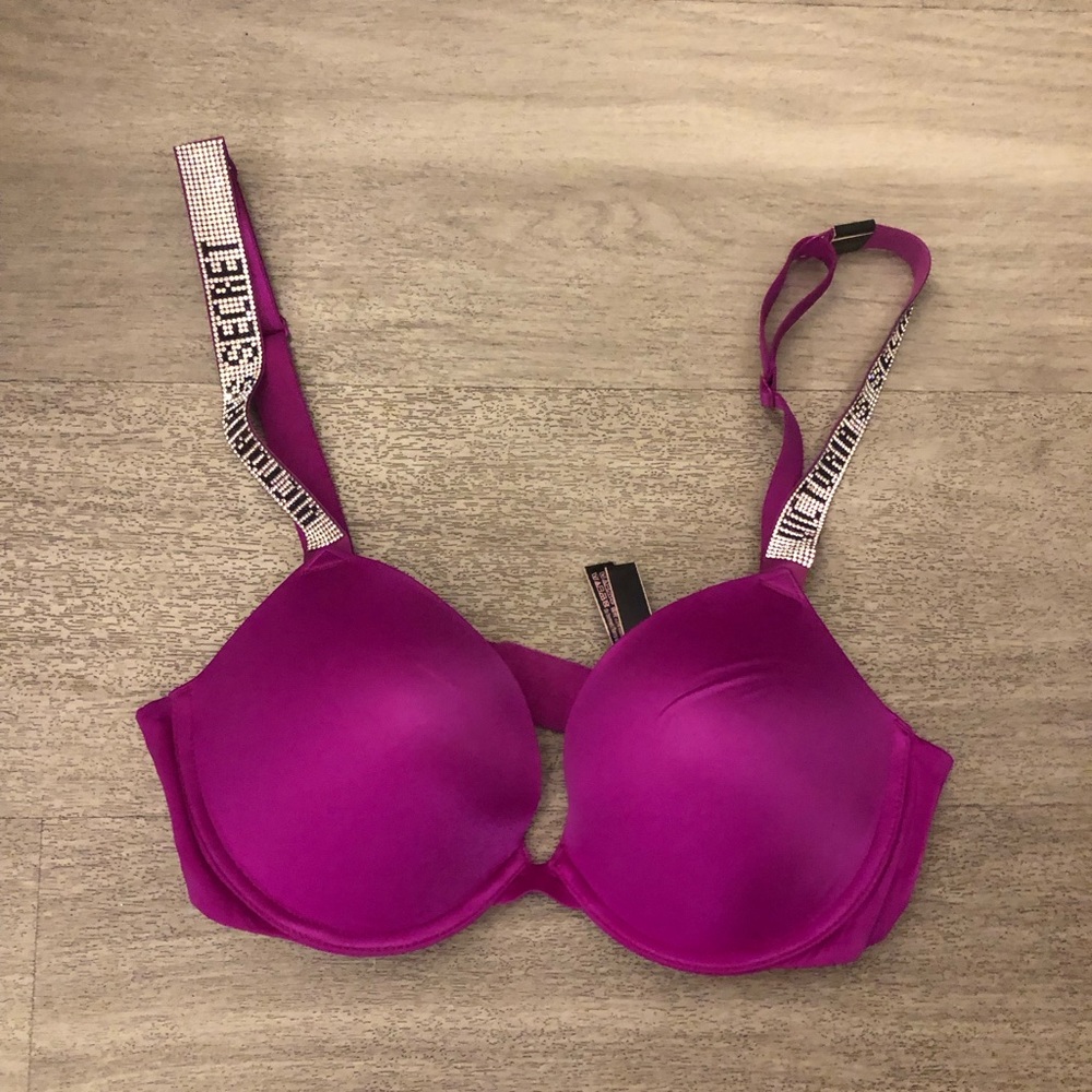 NWT VS very sexy push up bra with crystal straps 34C